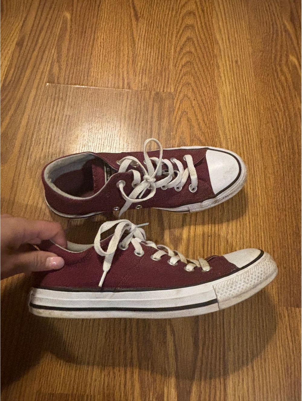 Converse Burgundy Low-Top Sneakers-Size 8